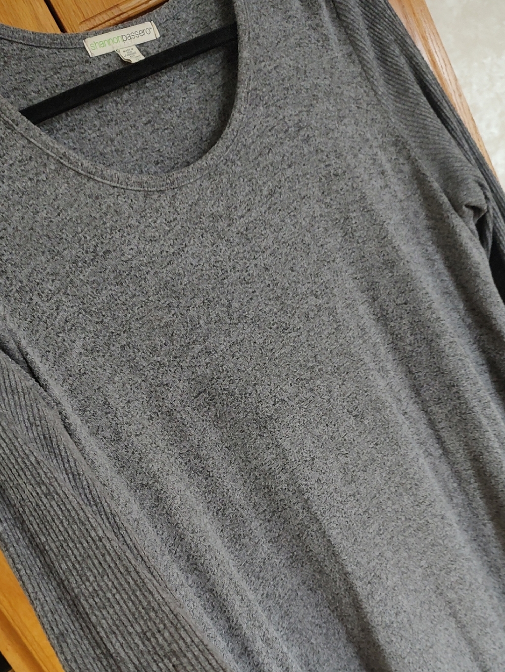Shannon Passero Cozy Gray Rib Sleeve Sweater Dress